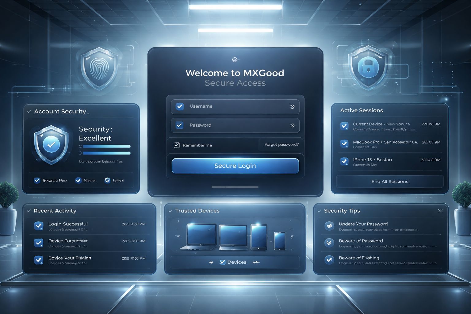 Pantalla de inicio de sesión de cuenta MXGood para acceso seguro en México