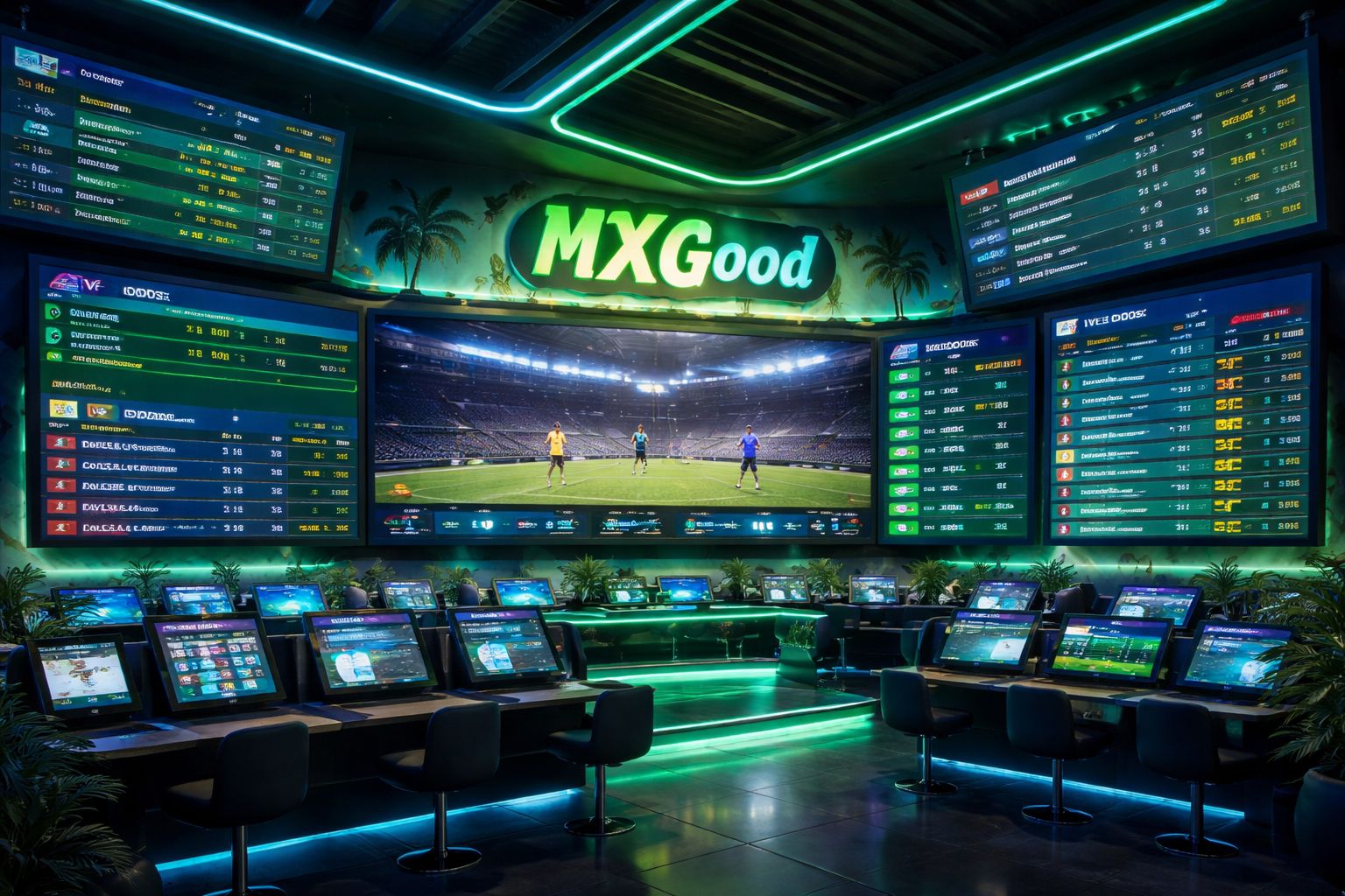 Panel de apuestas deportivas MXGood con mercados en vivo